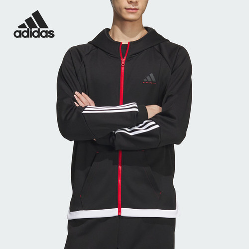 Adidas/阿迪达斯官方正品新款男士篮球运动连帽夹克外套JL7586