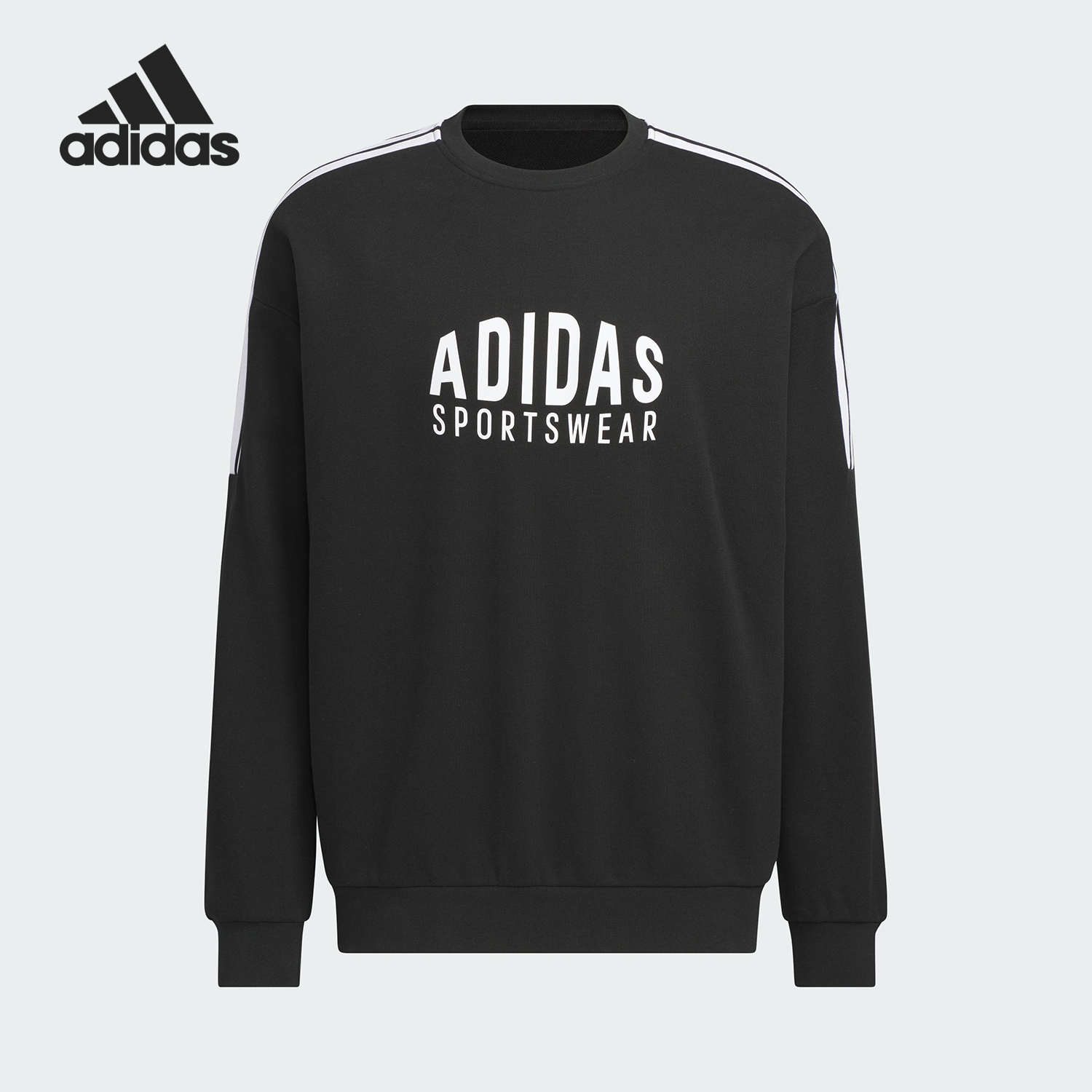 Adidas/阿迪达斯官方正品V GFX CREW男女套头休闲印花卫衣KF5210