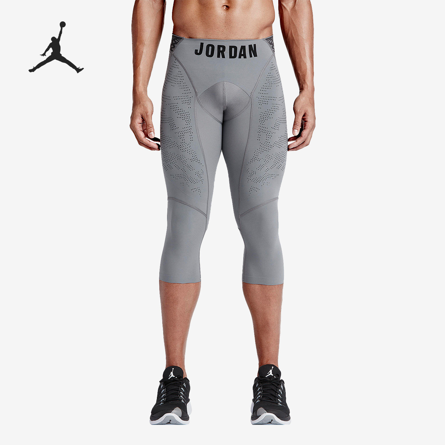 Nike/耐克正品JORDAN运动男子透气紧身七分训练裤744850-065