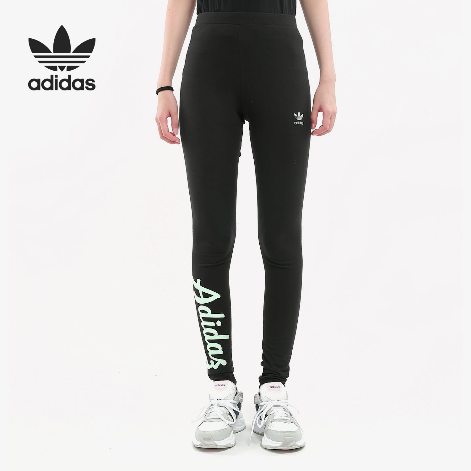 Adidas/阿迪达斯正品 三叶草女子训练运动紧身绑腿裤 DU9928