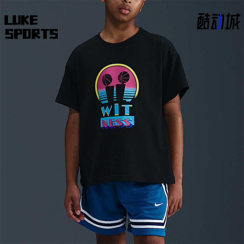 Nike/耐克正品Miami Twice大童休闲宽松针织运动短袖IM6656-010