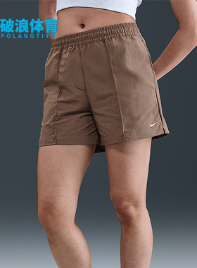 Nike/耐克正品纯色松紧腰三分休闲短裤新款经典女短裤FV6623-233