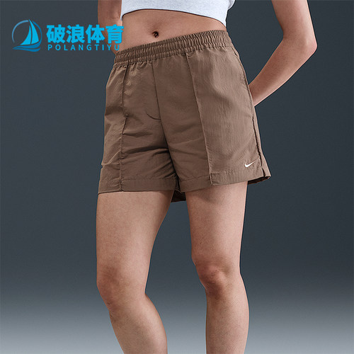 Nike/耐克正品纯色松紧腰三分休闲短裤新款经典女短裤FV6623-233
