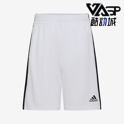 Adidas/阿迪达斯正品徽标中腰儿童侧边条纹经典休闲短裤AH5546