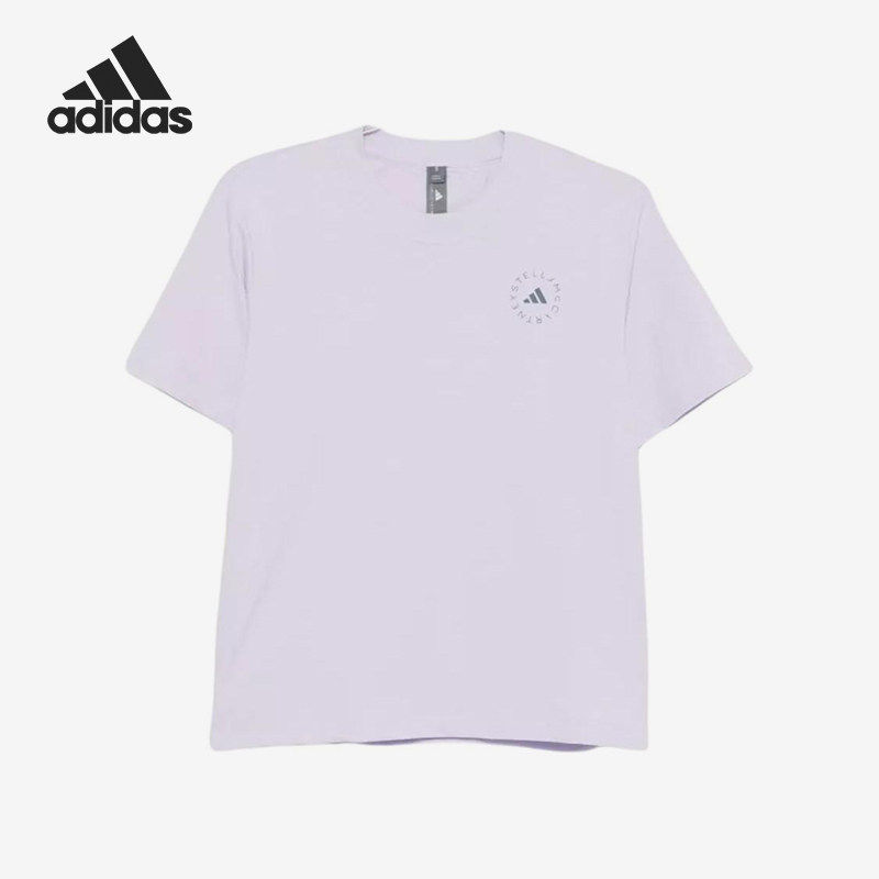 Adidas/阿迪达斯官方正品SMC女圆领字母徽标休闲舒适短袖JZ0689