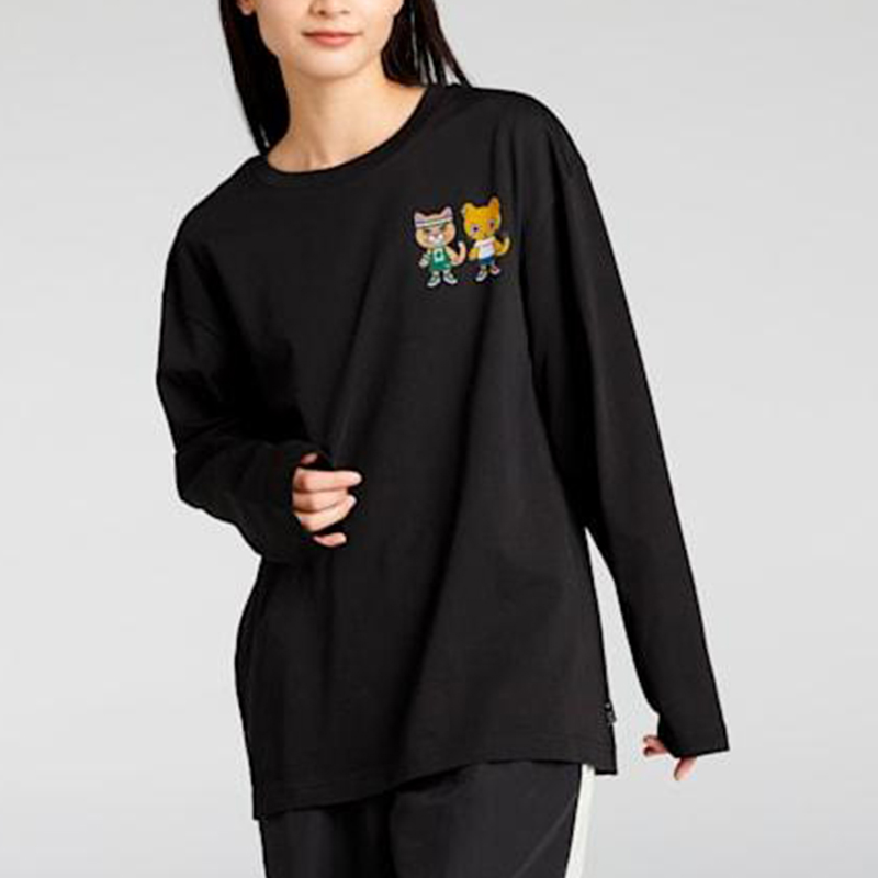 Puma/彪马正品2025春夏男女宽松针织圆领透气长袖633086-01