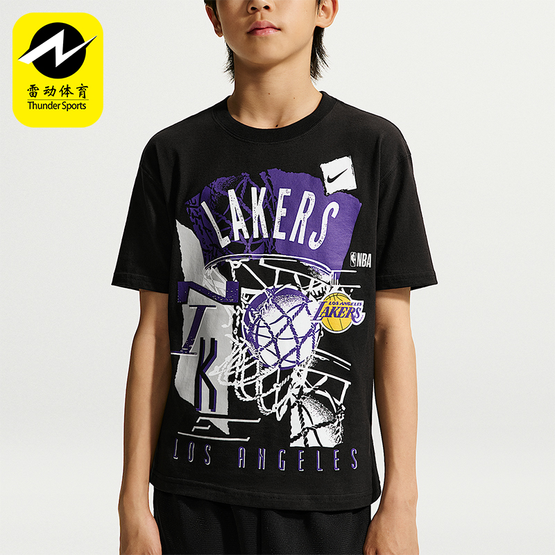 Nike/耐克正品Courtside  NBA 大童复古风经典短袖T恤IV0470-010
