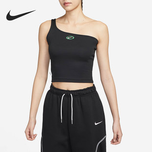 透气女子紧身小勾单肩吊带运动上衣DV3323 010 耐克正品 Nike