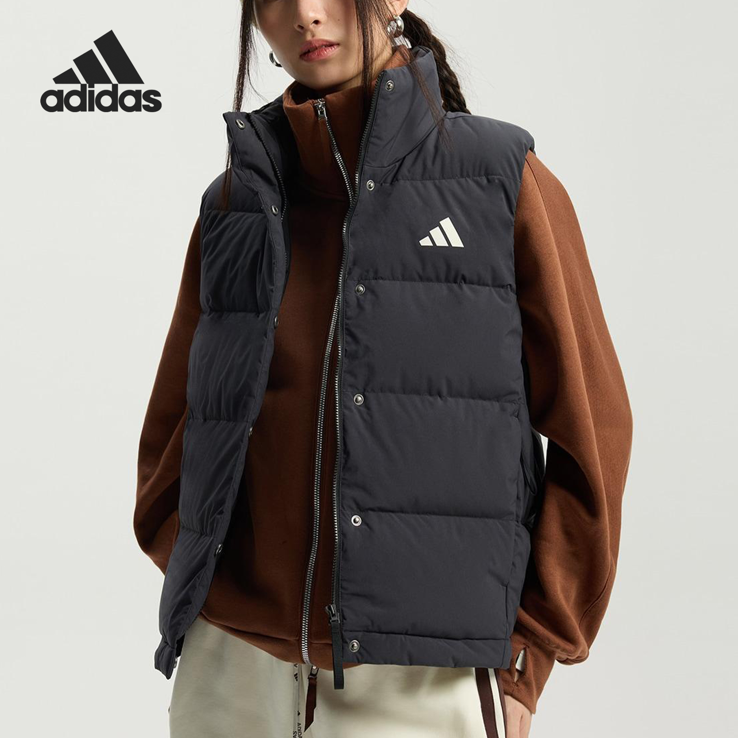 Adidas/阿迪达斯官方正品HELIONIC 女士保暖高领羽绒马甲KH3973
