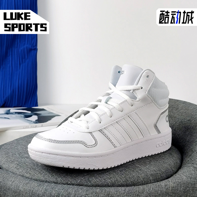 阿迪达斯男女三条纹中帮休闲板鞋