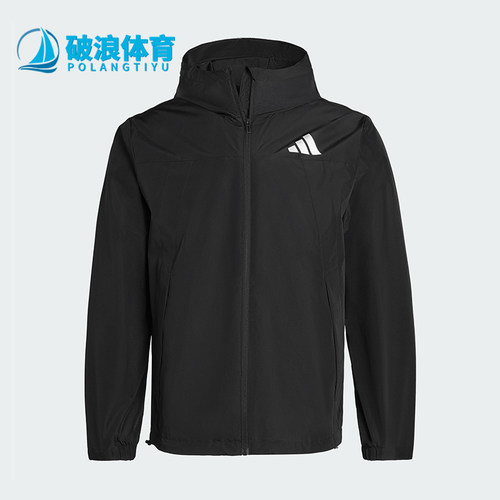 Adidas/阿迪达斯正品WOVENJACKET新款男女经典黑色夹克外套IB7052