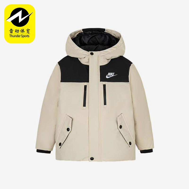 Nike/耐克正品秋季大童拼接宽松户外经典羽绒服NY2442051GS-002