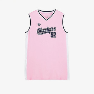 Skechers/斯凯奇夏季新款女子运动舒适针织无袖连衣裙