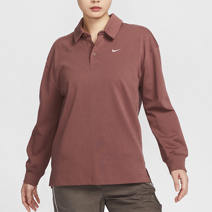 耐克正品 女士复古透气长袖 Nike 运动休闲新款 218 POLO衫 FZ5814