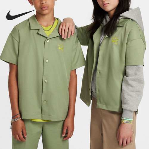 Nike/耐克正品Dri-FIT大童宽松翻领休闲运动T恤FV0406-386