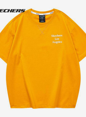 Skechers/斯凯奇正品春季新款女子休闲针织短袖T恤 L121W194