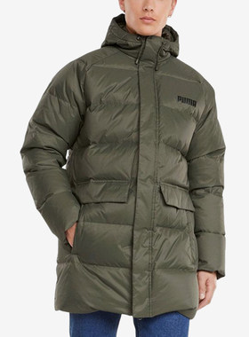 Puma/彪马正品秋冬新款男士中长款保暖连帽羽绒服846326-44