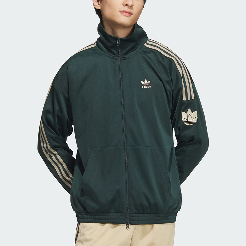 阿迪达斯男女复古休闲立领外套