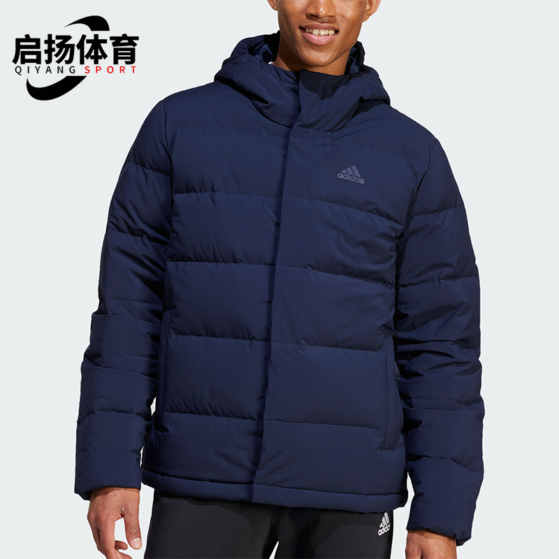 阿迪达斯男女户外保暖连帽羽绒服