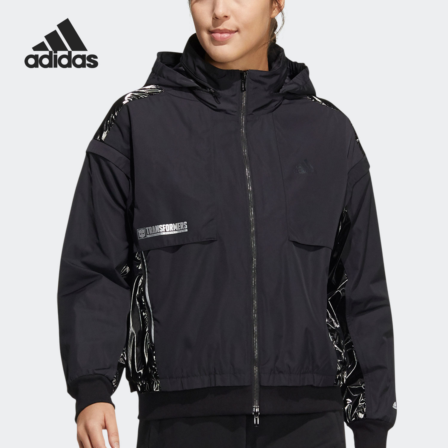 Adidas/阿迪达斯正品变形金刚联名女新年运动夹克外套HM7458