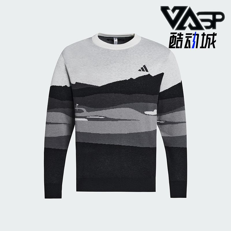 Adidas/阿迪达斯正品2025冬季款男士日常高尔夫针织套头衫JM2933