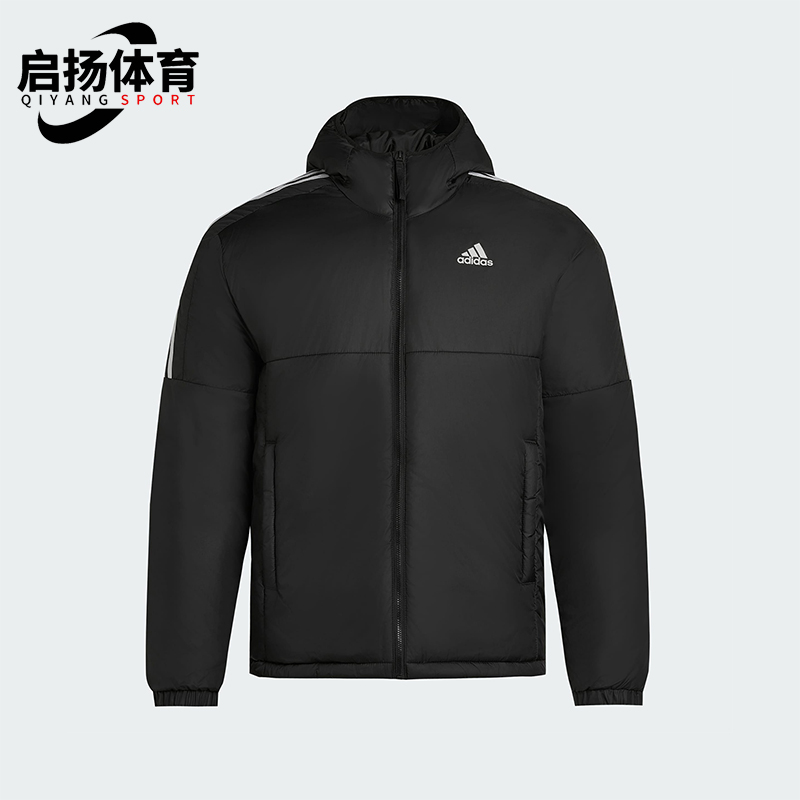 Adidas/阿迪达斯正品Essentials男士休闲连帽日常户外棉服KF6755