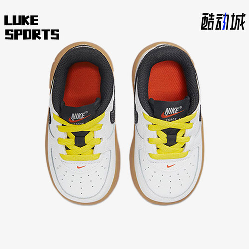 Nike/耐克正品AirForce1LV8新款婴童白棕色板鞋DO5863-100