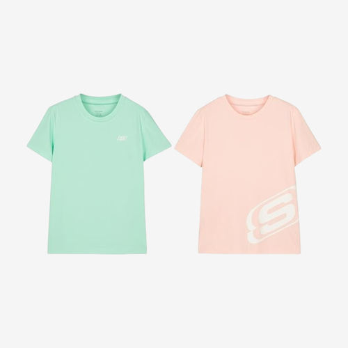 Skechers斯凯奇正品儿童春夏两件套日常穿着短袖T恤L224K107-02P1