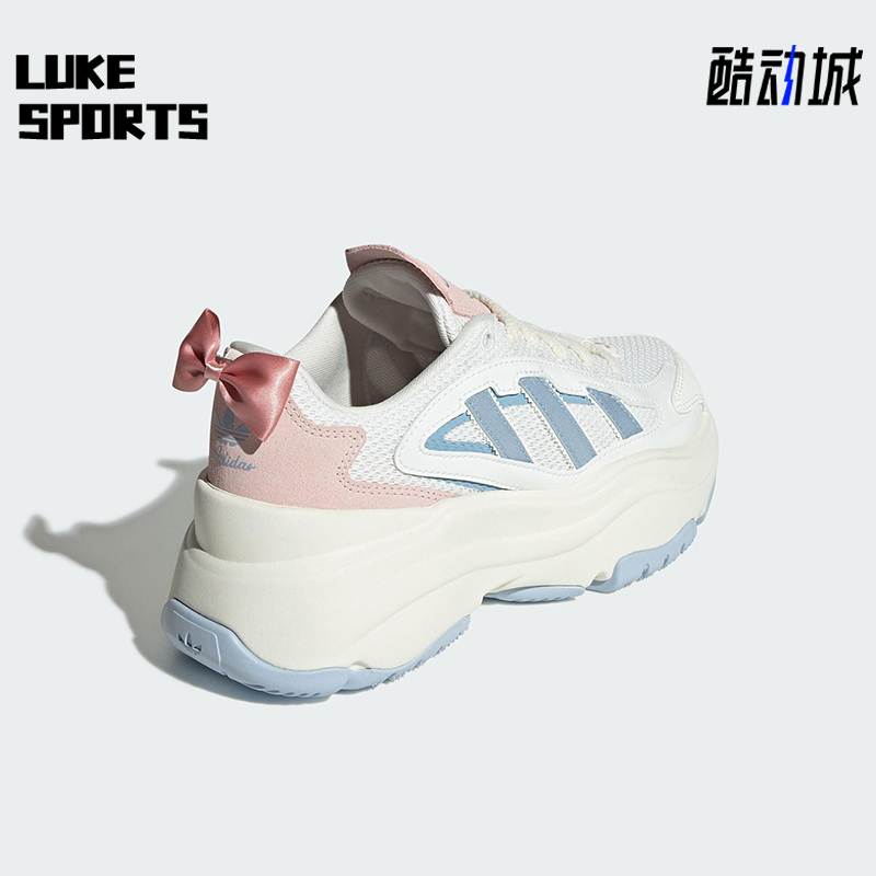 Adidas/阿迪达斯正品三叶草女士运动蝴蝶结经典厚底老爹鞋JR4240