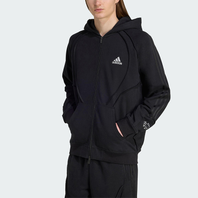 Adidas/阿迪达斯正品XL新款女黑色运动经典休闲连帽外套KF8527
