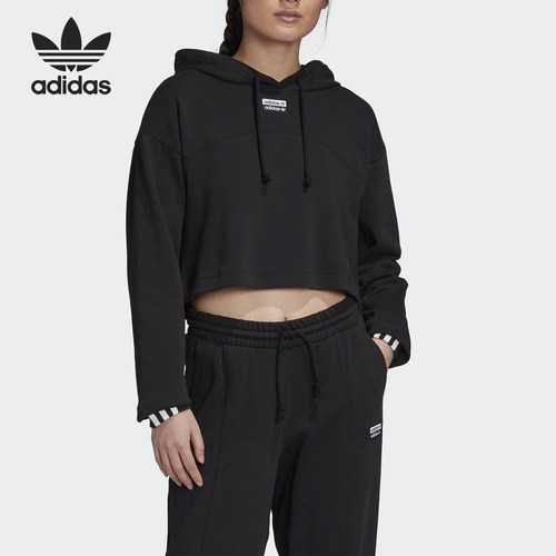 Adidas/阿迪达斯官方正品三叶草女子针织透气连帽运动卫衣GD3090