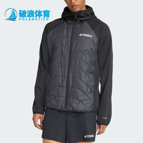 Adidas/阿迪达斯正品2026男士户外拒水经典保暖加绒棉服JL5576