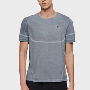 安德玛正品 T恤1376781 新款 复古圆领休闲印花运动短袖 465 男士