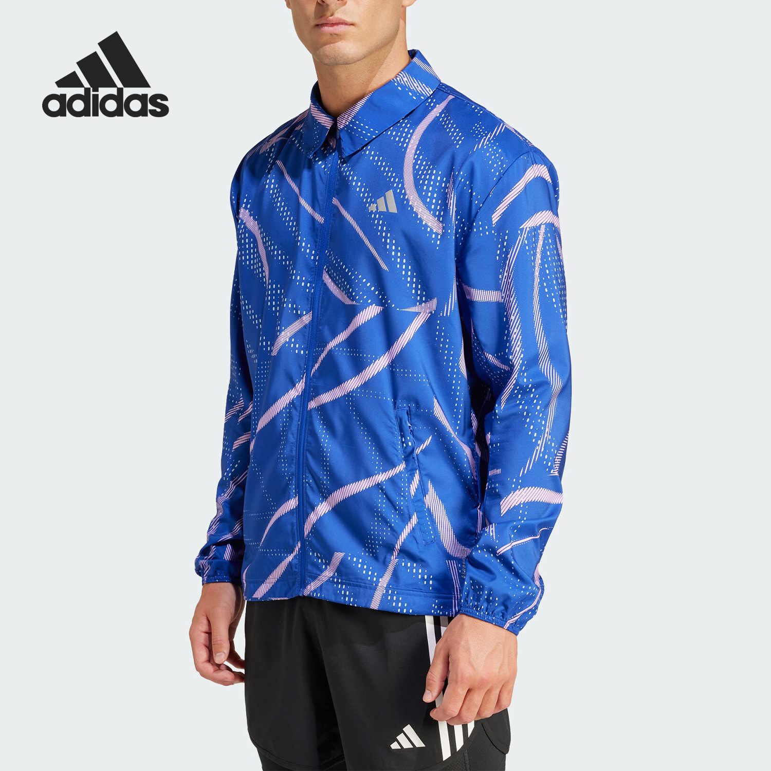 阿迪达斯男士跑步运动夹克外套