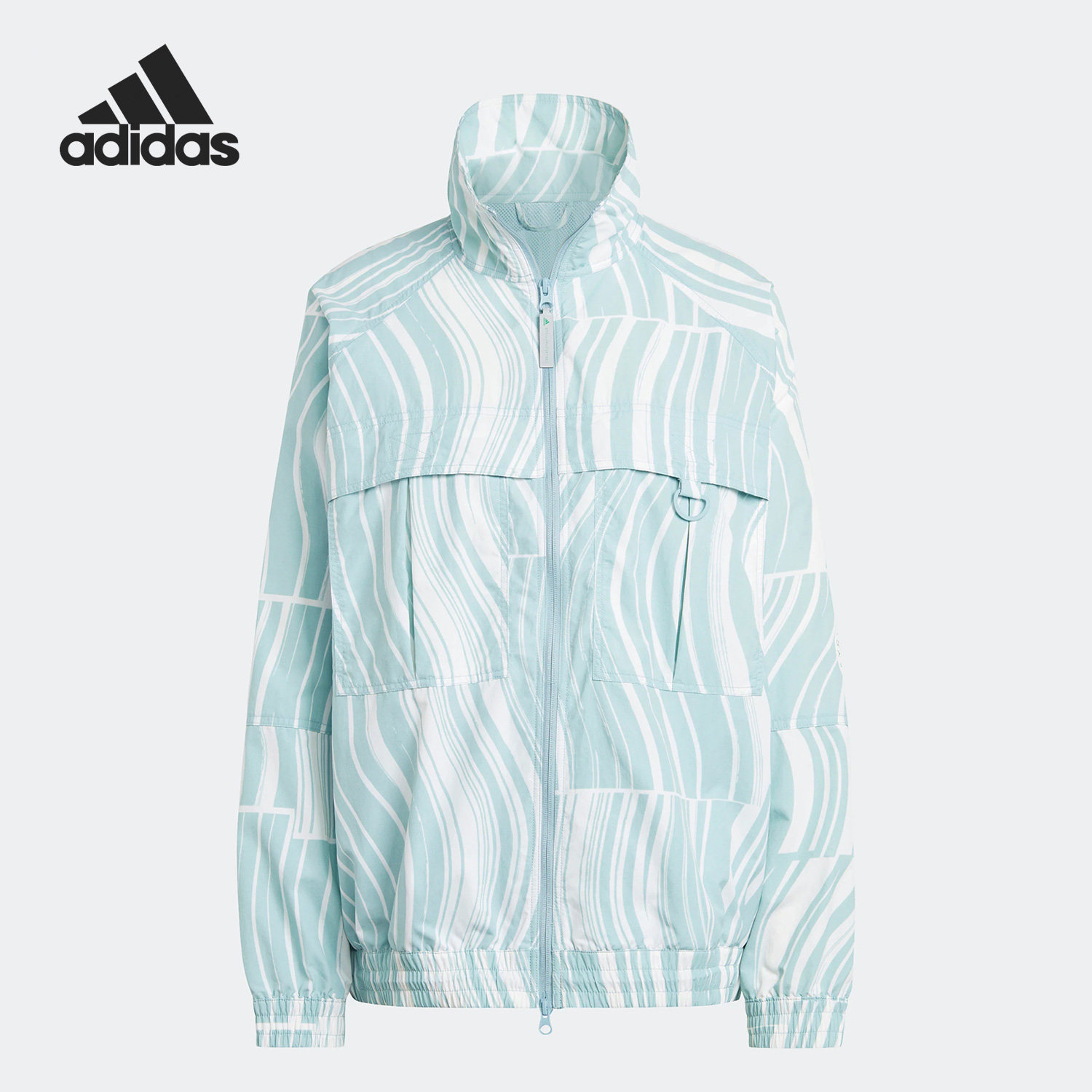 Adidas/阿迪达斯官方正品SMC女子训练印花立领运动夹克外套HT1102