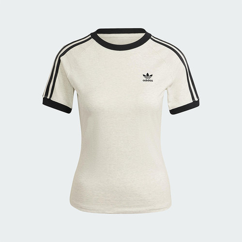 Adidas/阿迪达斯正品三叶草女士印花圆领经典套头修身短袖IR8104