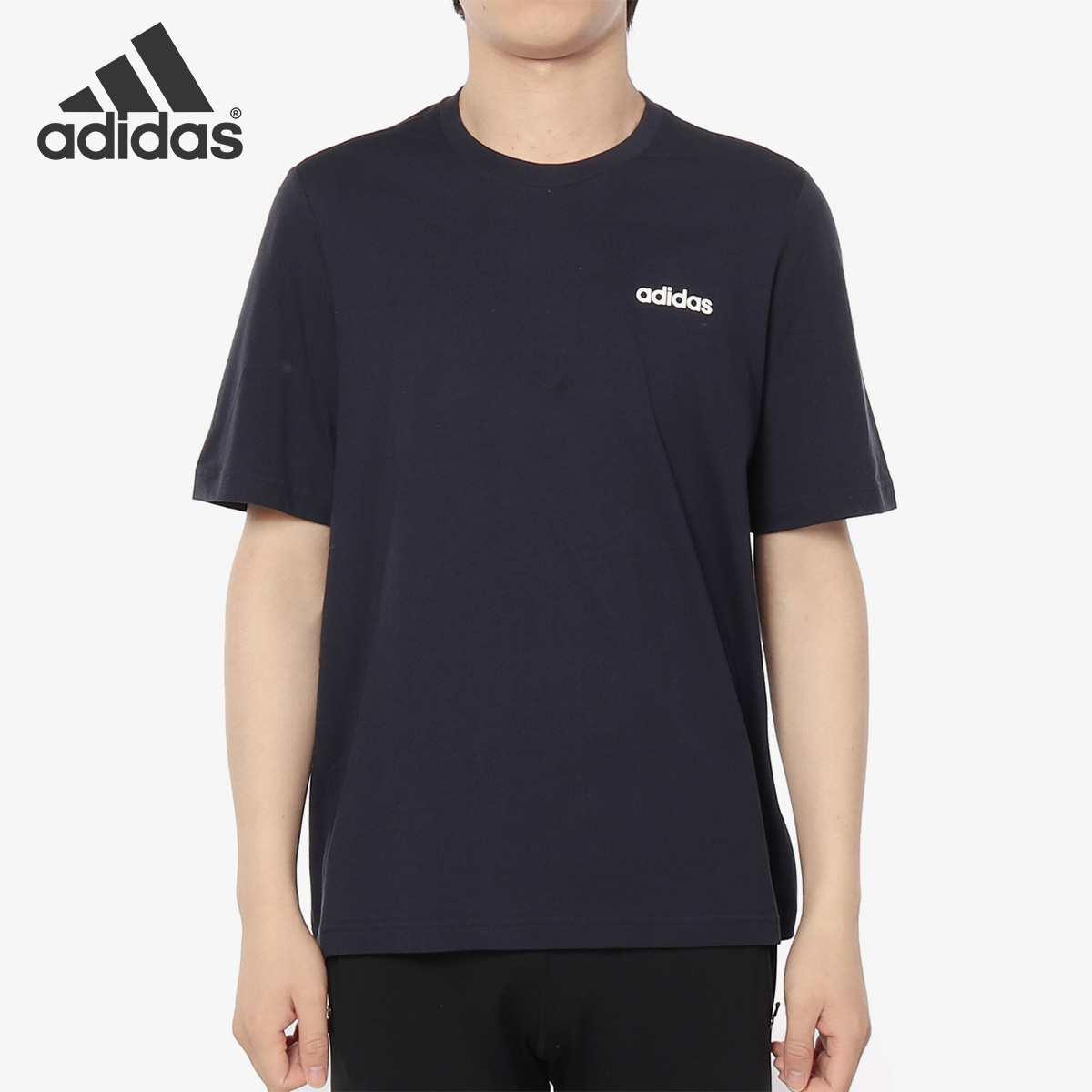 Adidas/阿迪达斯官方正品男子夏季圆领针织透气短袖T恤 DU0369