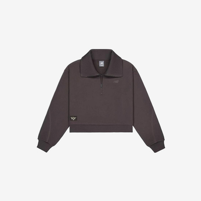 New Balance/NB正品春季女子舒适休闲翻领卫衣套头衫AWT51394-BLK