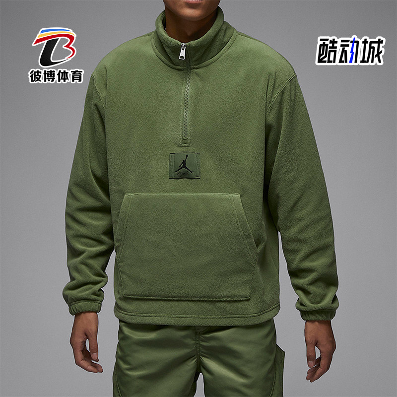 耐克男士摇粒绒保暖半拉链卫衣