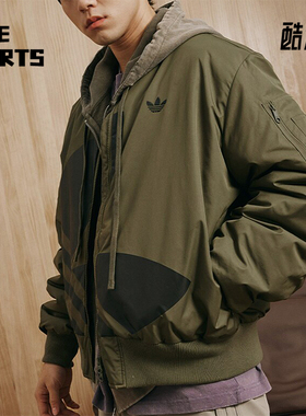 Adidas/阿迪达斯正品三叶草男女复古宽松休闲夹克外套JL8381