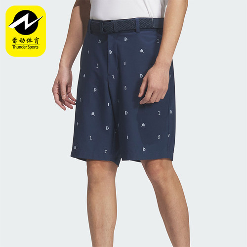Adidas/阿迪达斯正品夏季男士运动高尔夫时尚印花宽松短裤JZ4393
