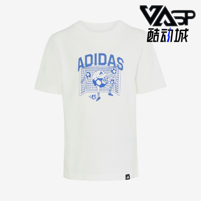 Adidas/阿迪达斯正品字母印花足球图案圆领经典休闲短袖T恤KA2962