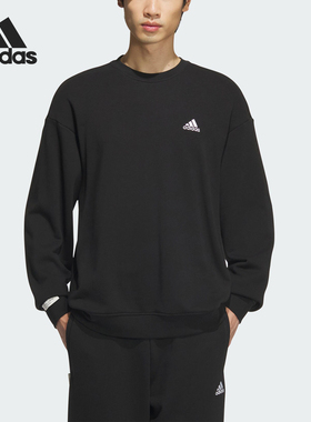 Adidas/阿迪达斯官方正品V LABEL FT CREW男女宽松圆领卫衣JM9107