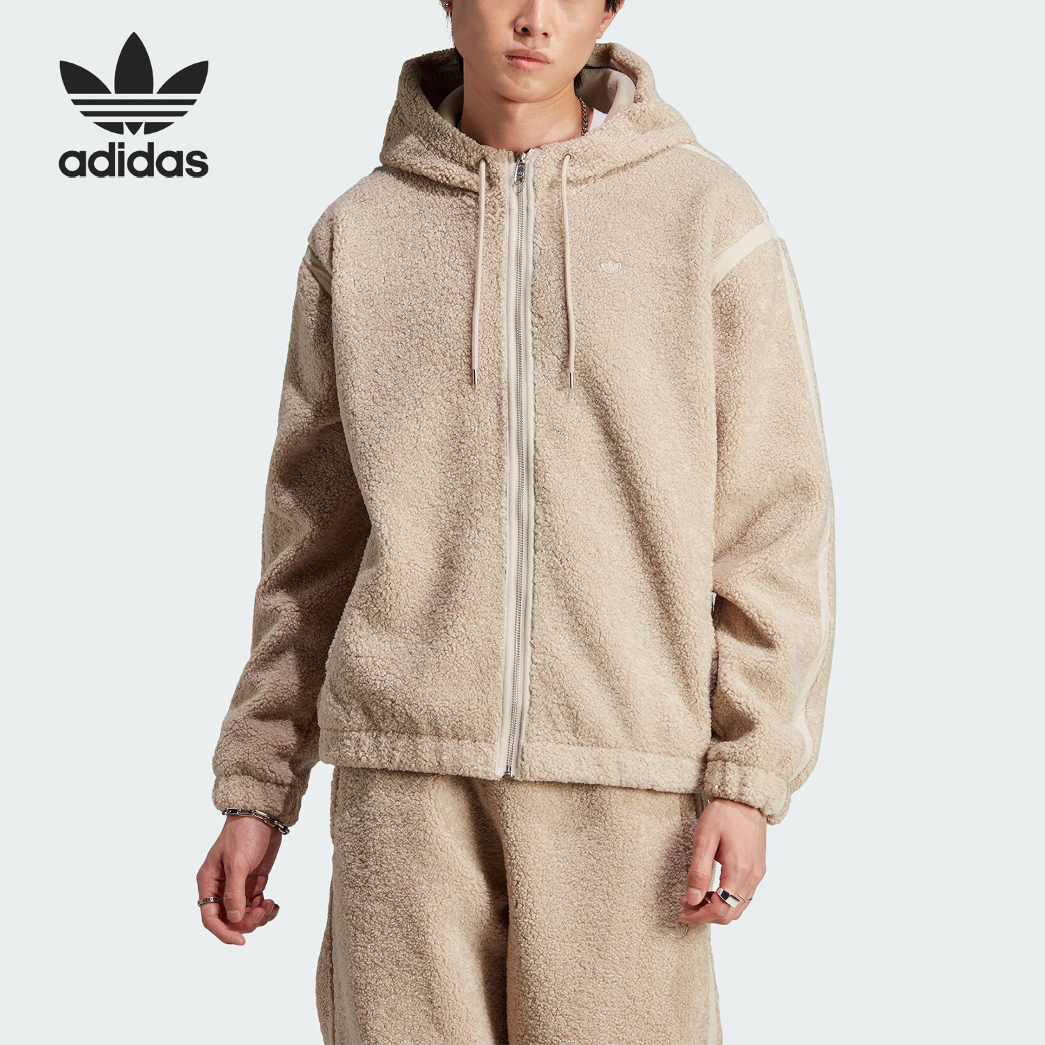 Adidas/阿迪达斯正品三叶草男士休闲宽松连帽外套IM4441