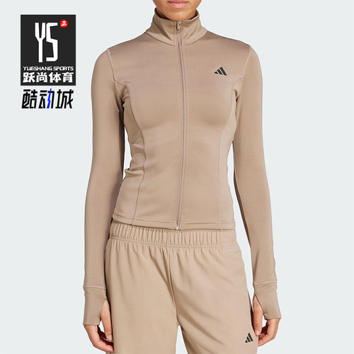 Adidas/阿迪达斯正品2025女士简约半高领健身运动修身外套JW2815