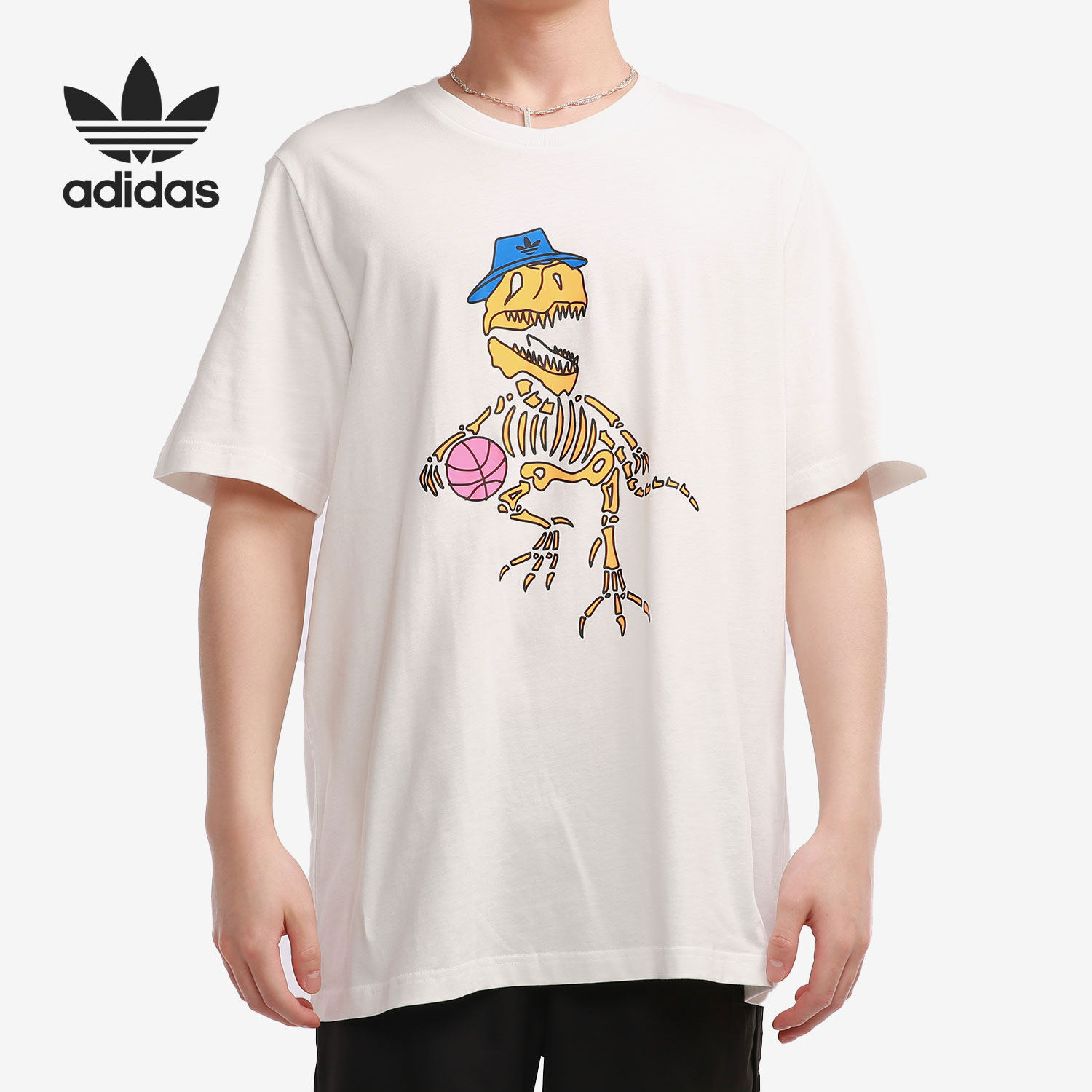 Adidas/阿迪达斯正品夏季新款男子休闲运动短袖T恤 H13478