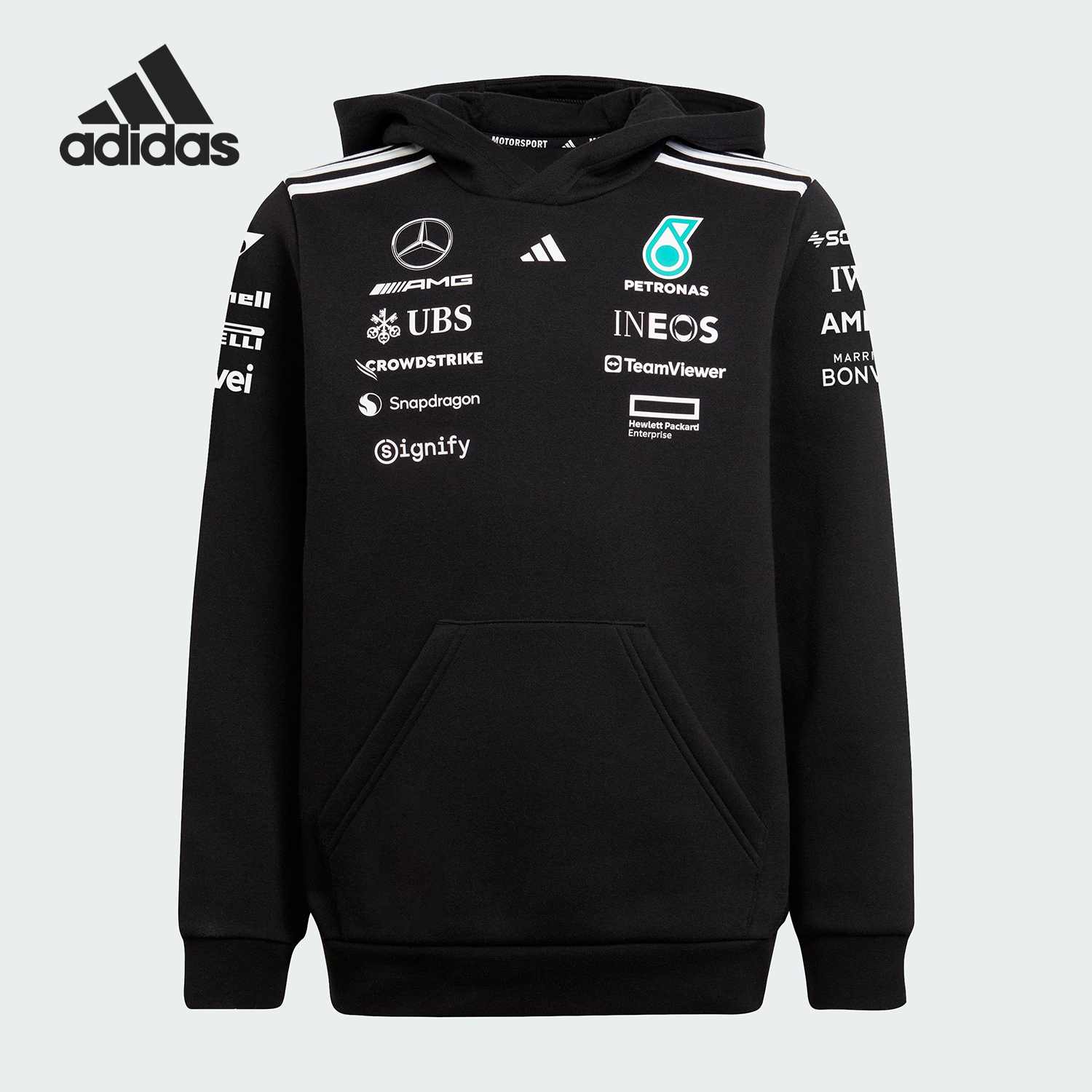 Adidas/阿迪达斯正品2025新款大童宽松户外连帽卫衣JX0683