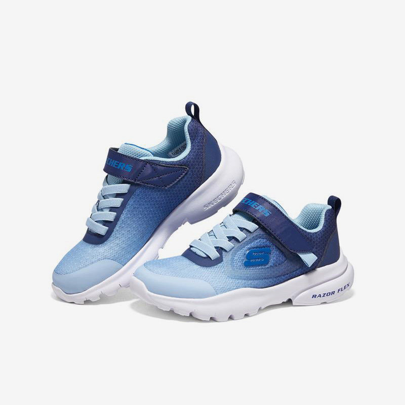 Skechers/斯凯奇正品新款大童轻便网面魔术贴渐变运动跑步鞋
