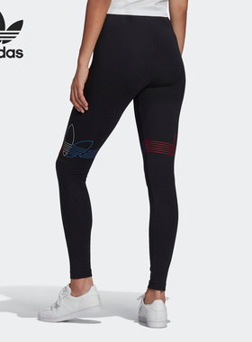Adidas/阿迪达斯官方正品三叶草新款女子运动透气紧身长裤GN2867