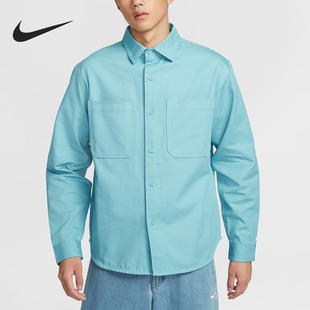 男女同款 时尚 运动简约翻领长袖 衬衫 464 Nike FV7346 耐克正品